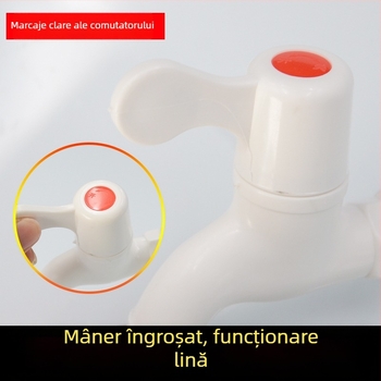 Robinet bucătărie din PVC, pentru mașina de spălat, 1/2 inch, apă caldă și rece, rezistent la fisuri, îngroșat, etanș la scurgeri, uz casnic