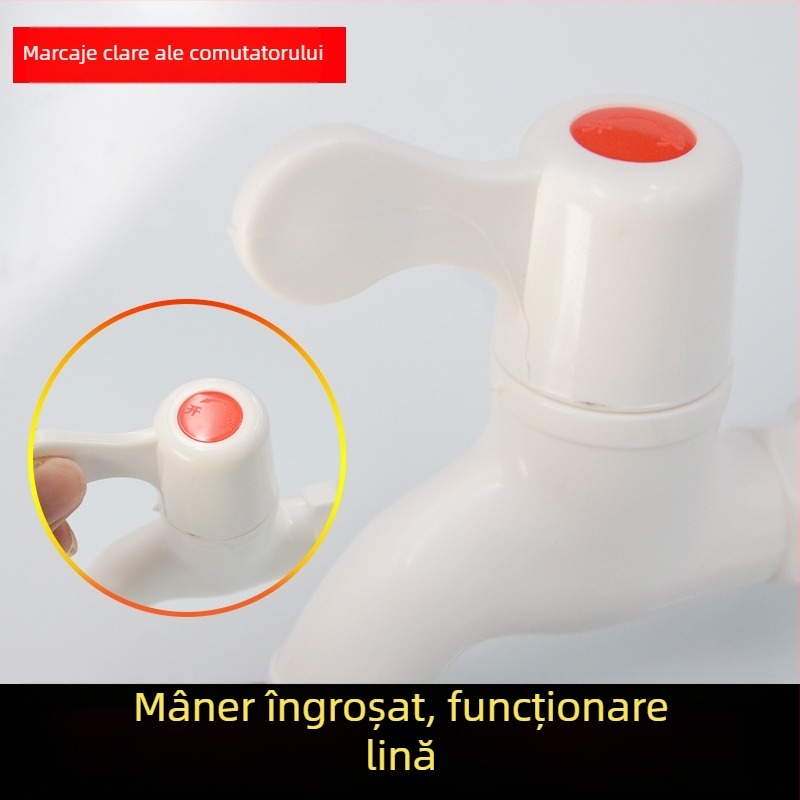 Robinet bucătărie din PVC, pentru mașina de spălat, 1/2 inch, apă caldă și rece, rezistent la fisuri, îngroșat, etanș la scurgeri, uz casnic