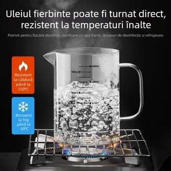 Recipient din sticlă pentru filtrarea uleiului cu capac, anti-scurgere, filtru pentru reziduuri de ulei, bucătărie de acasă