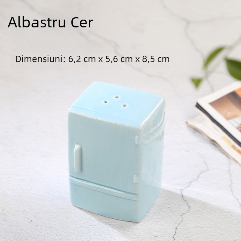 Set ceramic pentru condimente: borcănele de piper, chili și chimion, sticle divizate și borcănel pentru scobitori