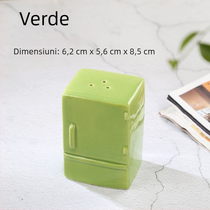 Set ceramic pentru condimente: borcănele de piper, chili și chimion, sticle divizate și borcănel pentru scobitori
