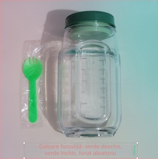 Container plastic pentru salată cu capac lateral, etanș, menține prospețimea
