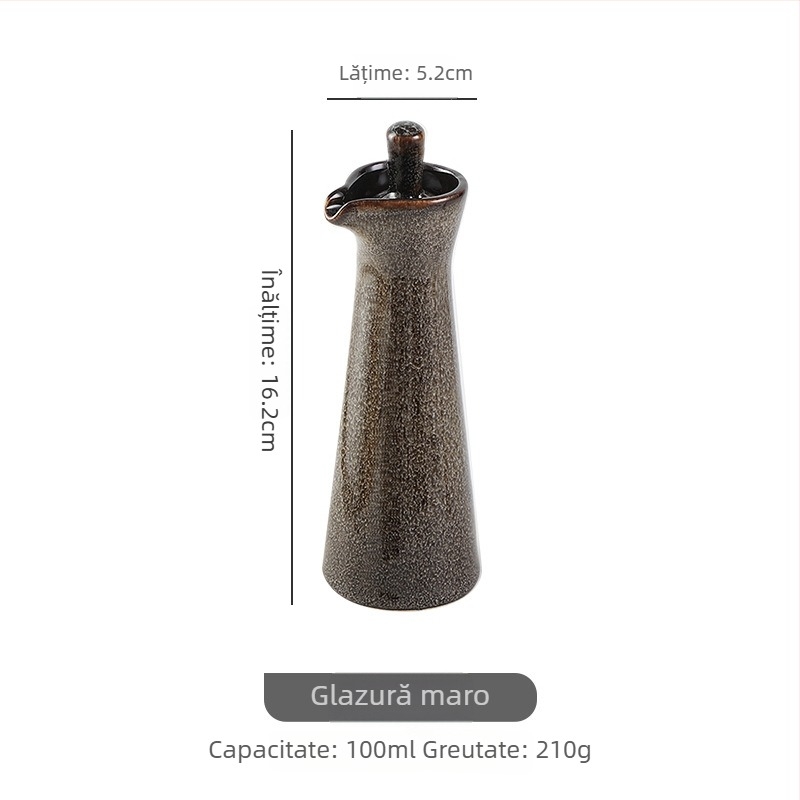 Set ceramic de condimente – sticle pentru ulei, oțet și sos de soia, bucătărie în stil japonez