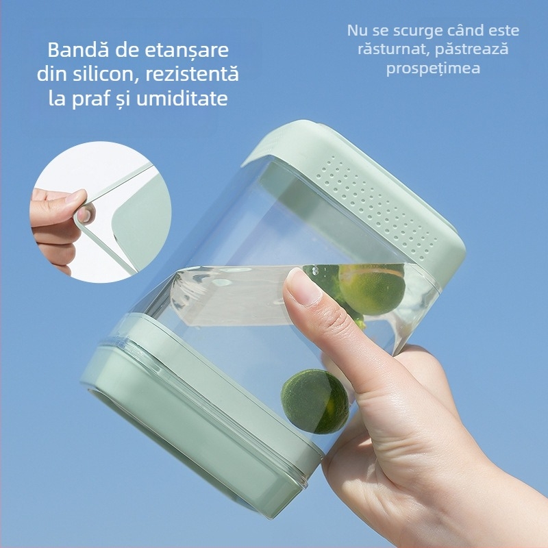 Recipient pătrat din plastic, sigilat prin vacuum, pentru cereale, ceai și hrană pentru animale, 3,1–4 L