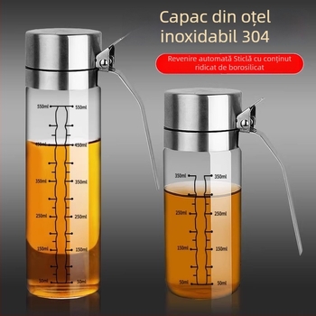 Recipient pentru ulei din oțel inoxidabil 304 cu sticlă borosilicat rezistentă la temperaturi, recipient pentru sos de soia și oțet