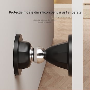 Opritor de ușă magnetic din silicon ecologic, montaj perforat, pentru dormitor și baie