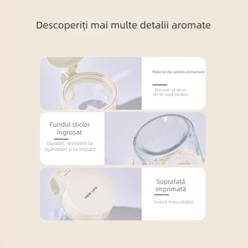 Set de borcane din sticlă pentru condimente, cu sticle de dozare și cutie de depozitare pentru bucătărie