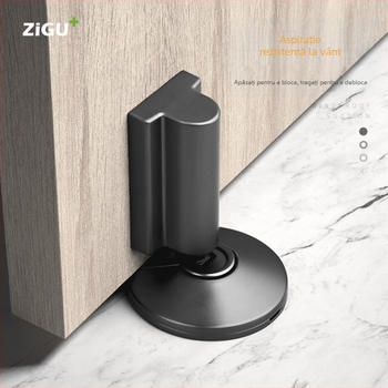 Stopper pentru ușă montat pe podea, anti-coliziune, silențios pentru ușile din dormitor și baie, aliaj de zinc, electroplacare, stil modern minimalist