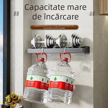 Raft de bucătărie fără găuri pentru condimente, raft de depozitare multifuncțional montat pe perete cu spațiu de drenaj pentru baie