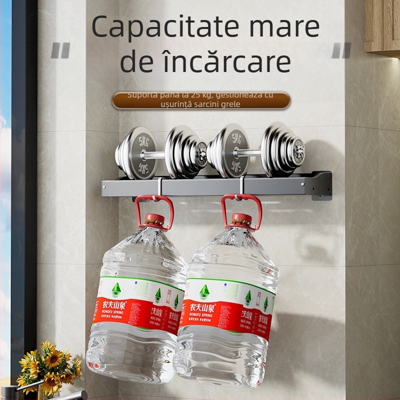 Raft de bucătărie fără găuri pentru condimente, raft de depozitare multifuncțional montat pe perete cu spațiu de drenaj pentru baie