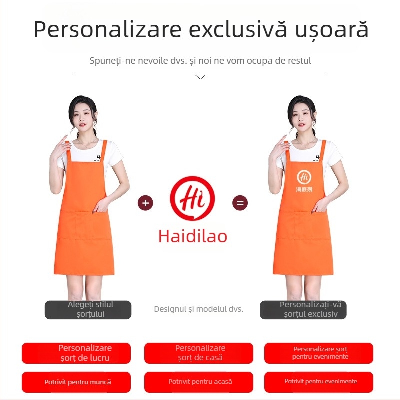 Șorț pentru atelier ceramic și cafenea cu ceai cu lapte – anti-murdărire, rezistent la pete, imprimare logo disponibil, echipament de lucru