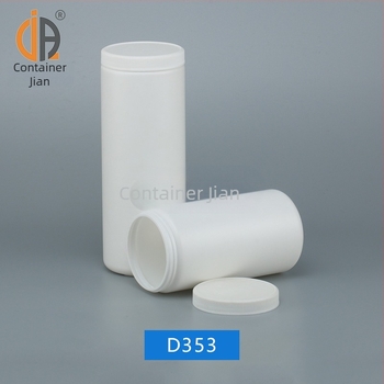 Recipient din plastic alb cu gât larg, capac intern și peliculă sigilantă, pentru pulberi, cilindric drept, 500 ml/750 ml/1 L