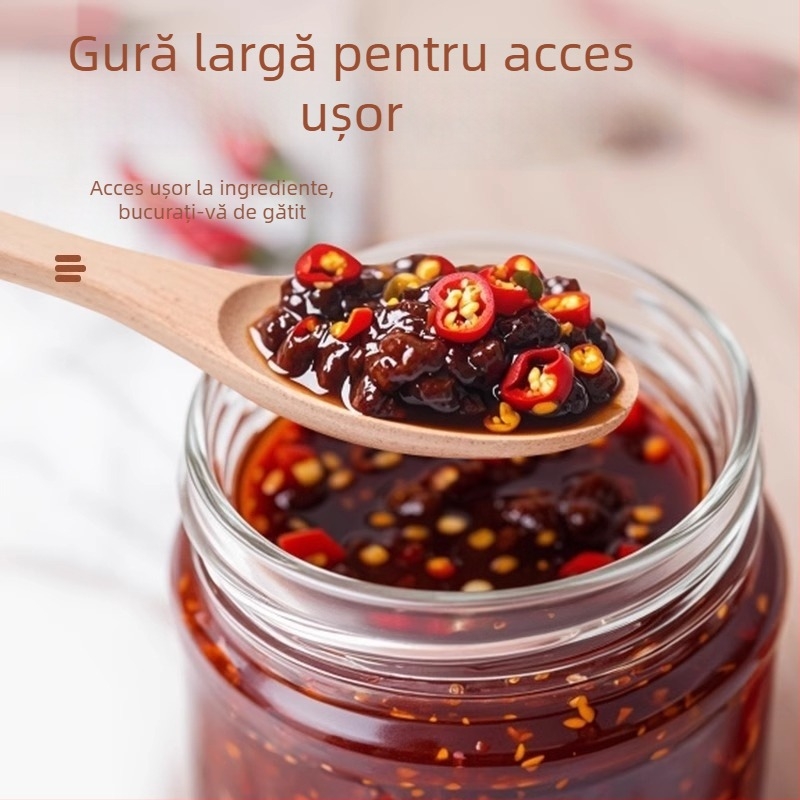 Recipient sigilat pentru depozitare alimentară, sos de ardei iute și murături, 300 ml