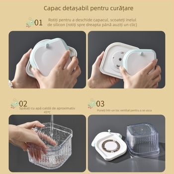 Cutie din plastic dreptunghiulară cu capac etanș pentru cereale, lapte praf și pudră de fructe – transparentă