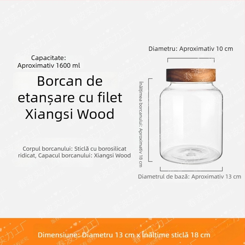 Borcan din sticlă cu capac filet, borcane cu coajă de mandarin uscată pentru fermentare vin, borcane pentru miere, recipiente din sticlă sigilate pentru alimente