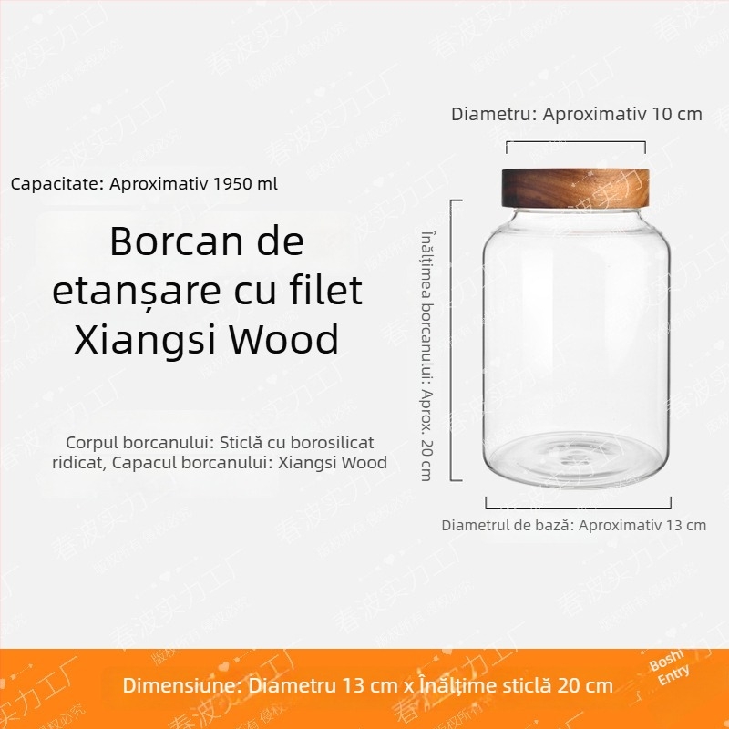 Borcan din sticlă cu capac filet, borcane cu coajă de mandarin uscată pentru fermentare vin, borcane pentru miere, recipiente din sticlă sigilate pentru alimente