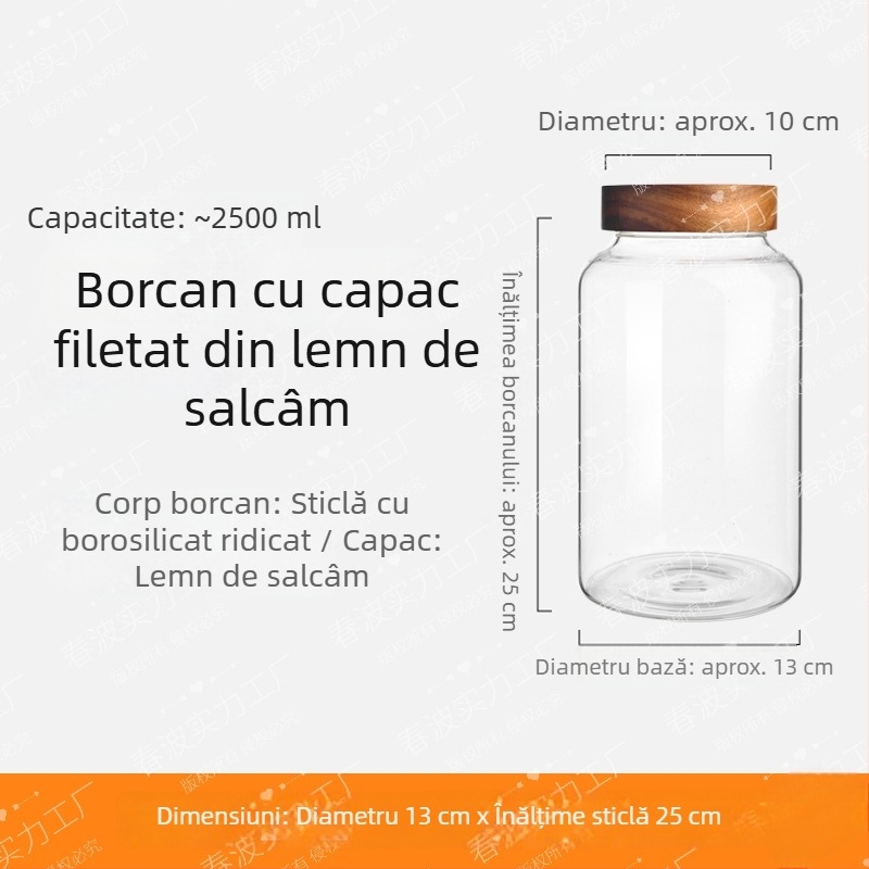 Borcan din sticlă cu capac filet, borcane cu coajă de mandarin uscată pentru fermentare vin, borcane pentru miere, recipiente din sticlă sigilate pentru alimente