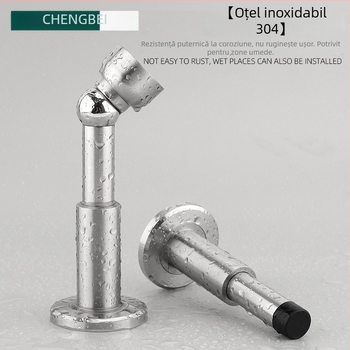 Stoper de ușă din oțel inoxidabil 304, reglabil, cu fixare magnetică pe perete, pentru baie