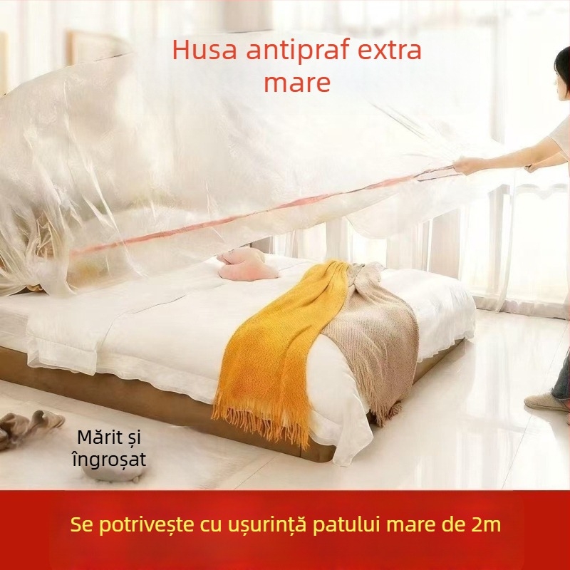 Acoperire de pat de unică folosință, cu margine elastică, pentru pat mare și canapea, film de protecție împotriva prafului pentru mobilier