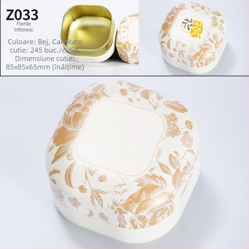 Cutie metalică rotundă în stil japonez pentru ceai, bomboane și lumânări — recipient sigilat din tablă, 50 ml