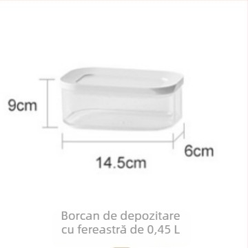 Recipient din plastic etanș pentru cereale, ceai și produse uscate; pătrat, 1-2 L.