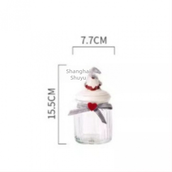 Borcan mare din sticlă pentru bucătărie, cu capac etanș, pentru bomboane, biscuiți și fructe uscate – recipient decorativ pentru casă de Crăciun