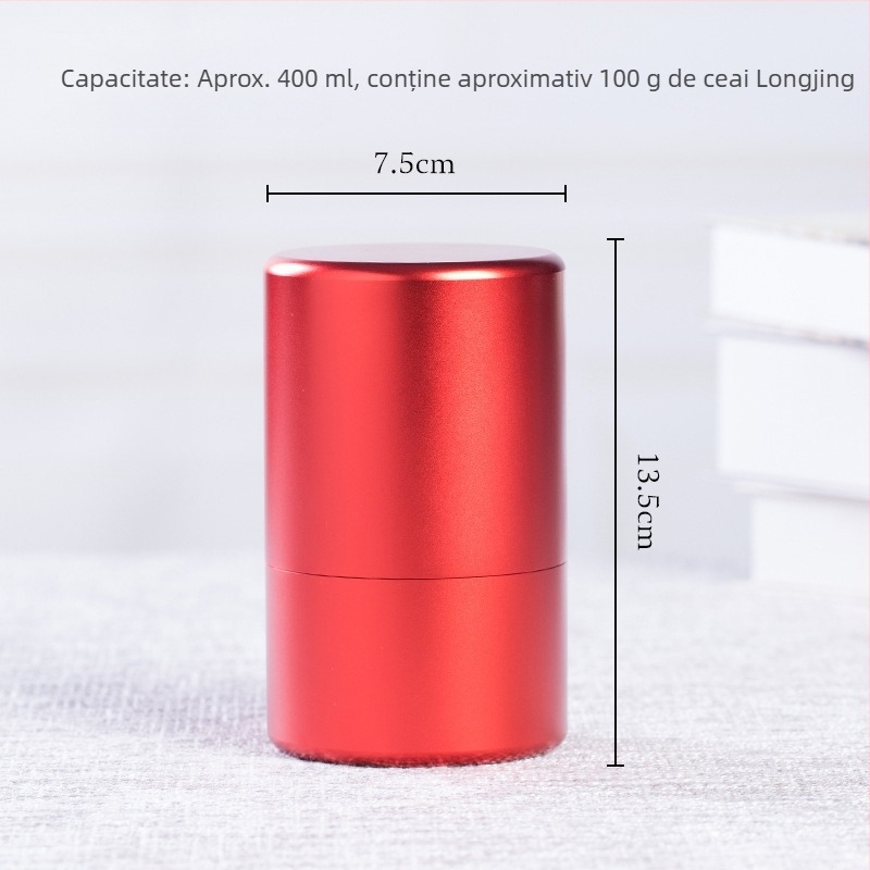 Kongshan Xinyu Cutie de Ceai din Aluminiu cu Capac Etanș, Cutie Metalică Mare pentru Călătorii