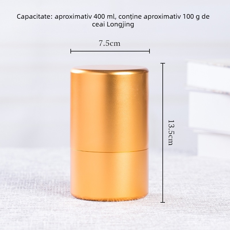 Kongshan Xinyu Cutie de Ceai din Aluminiu cu Capac Etanș, Cutie Metalică Mare pentru Călătorii