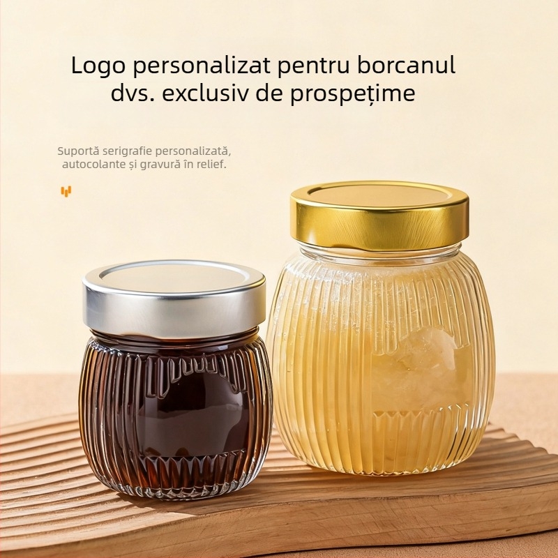 Borcan de sticlă pentru gătit și depozitare, sigilat cu capac, rezistent la temperaturi înalte, compatibil cu aburul, pentru miere, cuib de păsări și budincă