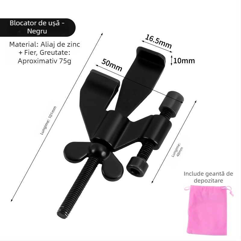 Stopper pentru uși în formă de fluture – portabil, fără găuri de montaj, pentru uz casnic și hotelier, sigur