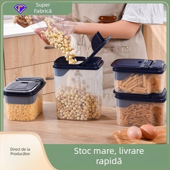 Recipient pătrat etanș pentru depozitarea cerealelor amestecate – pentru bucătărie, pentru produse uscate și nuci, 3.1–4 L