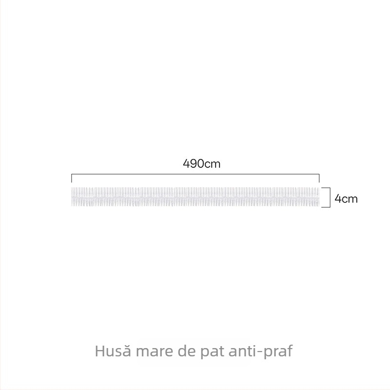 FaSoLa husă de pat transparentă, protecție împotriva prafului, cu șnur elastic, folie protectoare pentru mobilier de living, dimensiunile 470×40 cm sau 490×40 cm