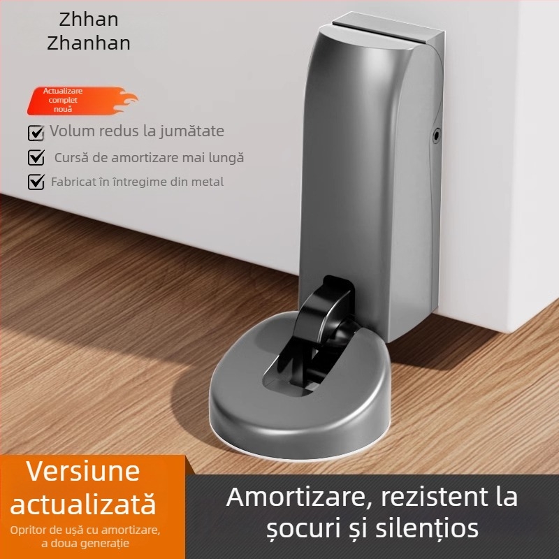 Amortizor hidraulic pentru ușă, versiune mini pentru uși interioare din lemn, montaj la podea, tamponare la impact