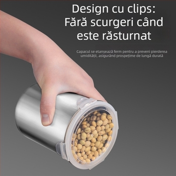 Oțel inoxidabil 401, recipient etanș cu capac de blocare, recipient de bucătărie multifuncțional pentru conservarea prospețimii, 800–1000 ml