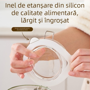 Borcan din sticlă pentru fermentare, în stil japonez, etanș, ventilație automată și recipient de enzime, cilindru de depozitare (4,1–5 L)