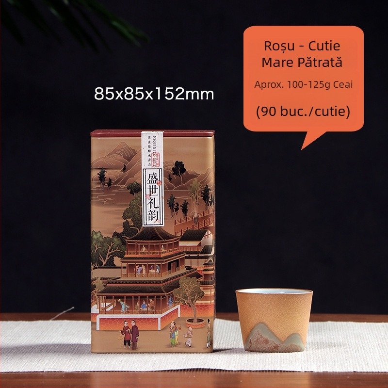 Cutie metalică pentru ceai, recipient sigilat Pu'er – Phoenix Dancong