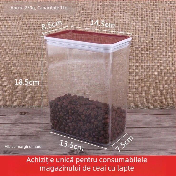 Cutie pătrată din plastic sigilată pentru pudră de fructe și pudră de ceai cu lapte – potrivită pentru alimente