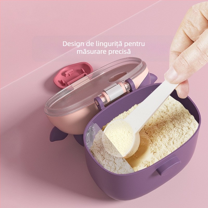 Cutie portabilă pentru lapte praf pentru sugari, compartimente sigilate, capacitate mare, rezistentă la umezeală