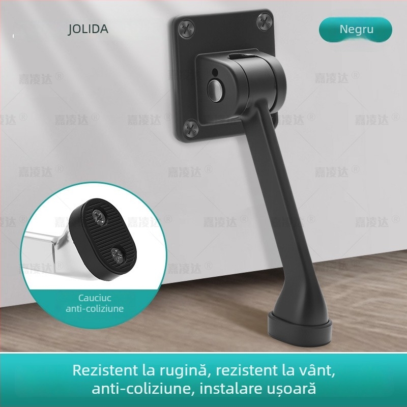 Poziționer de ușă cu pedala, opritor din cauciuc reglabil, montat pe podea, din aliaj de aluminiu