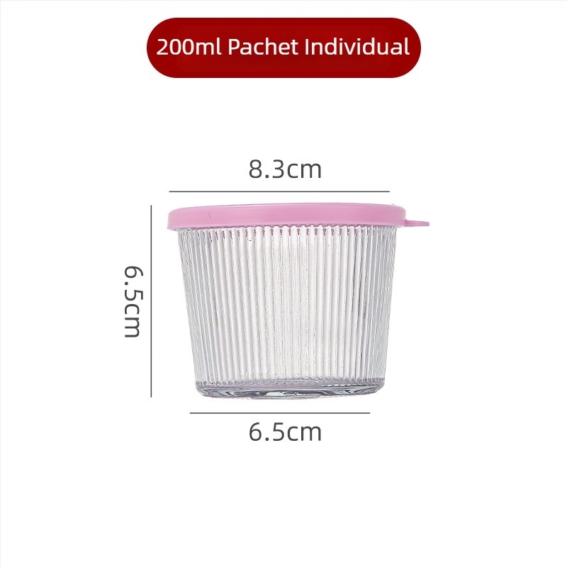 Borcan de sticlă pentru murături cu dungi verticale, recipient pentru kimchi, porționare pentru uz casnic, depozitare în frigider, sigilat