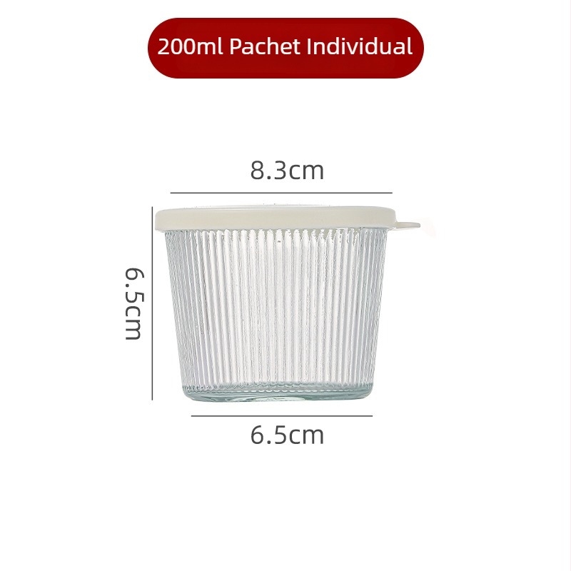 Borcan de sticlă pentru murături cu dungi verticale, recipient pentru kimchi, porționare pentru uz casnic, depozitare în frigider, sigilat