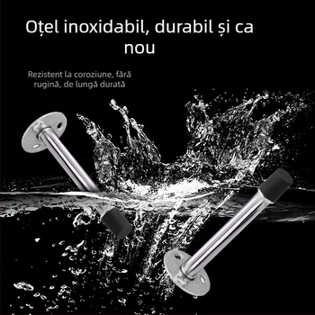Cap de ușă detașabil din oțel inoxidabil, tampon din cauciuc pentru baie, opritor silențios pentru uși din sticlă, montaj pe perete