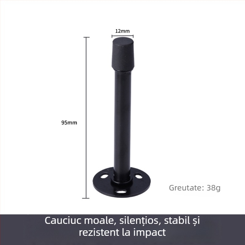 Cap de ușă detașabil din oțel inoxidabil, tampon din cauciuc pentru baie, opritor silențios pentru uși din sticlă, montaj pe perete