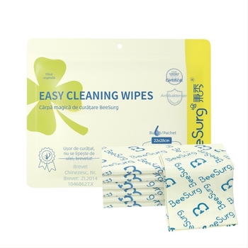 Bingxiu Cârpa Magică Antibacteriană pentru Bucătărie, Prosop de Vase de Grad Alimentar, Rezistent la Ulei și Pete, Absoarbe Apa, Potrivit pentru Utilizare Umidă și Uscată, Fibre de Lemn
