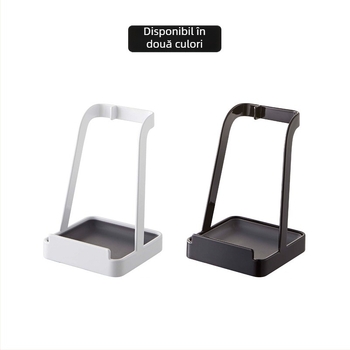 Raft de depozitare pentru bucătărie cu tavă de apă mobilă, suport pentru capace și suport pentru linguri — stil minimalist japonez