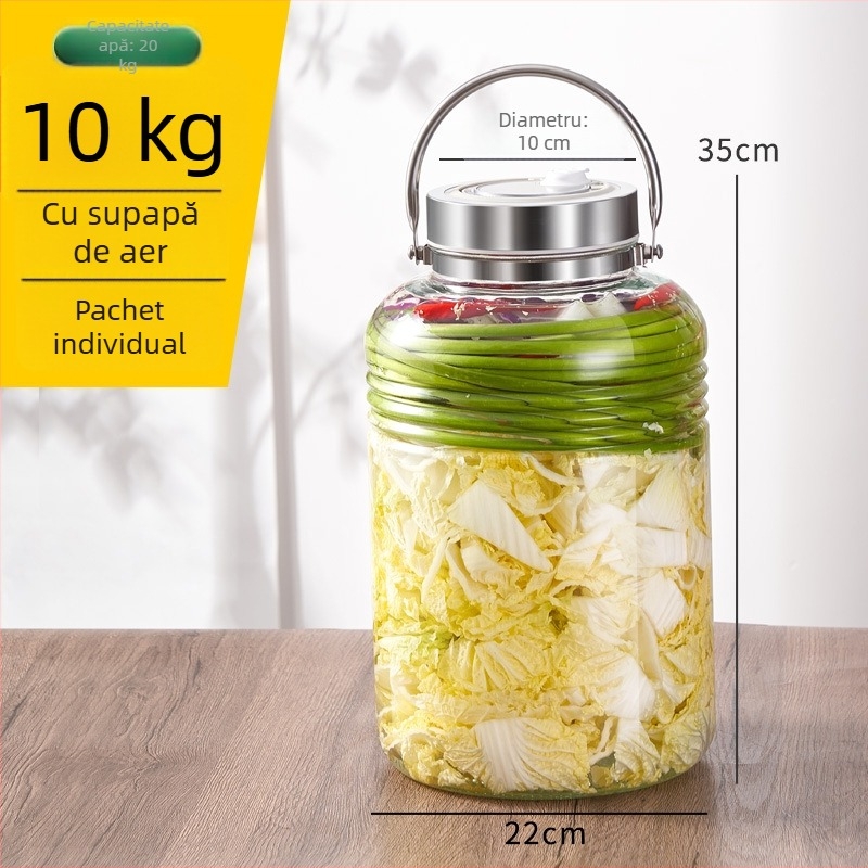 Borcan din sticlă pentru murături, capacitate 3000 ml, etanș, gură largă