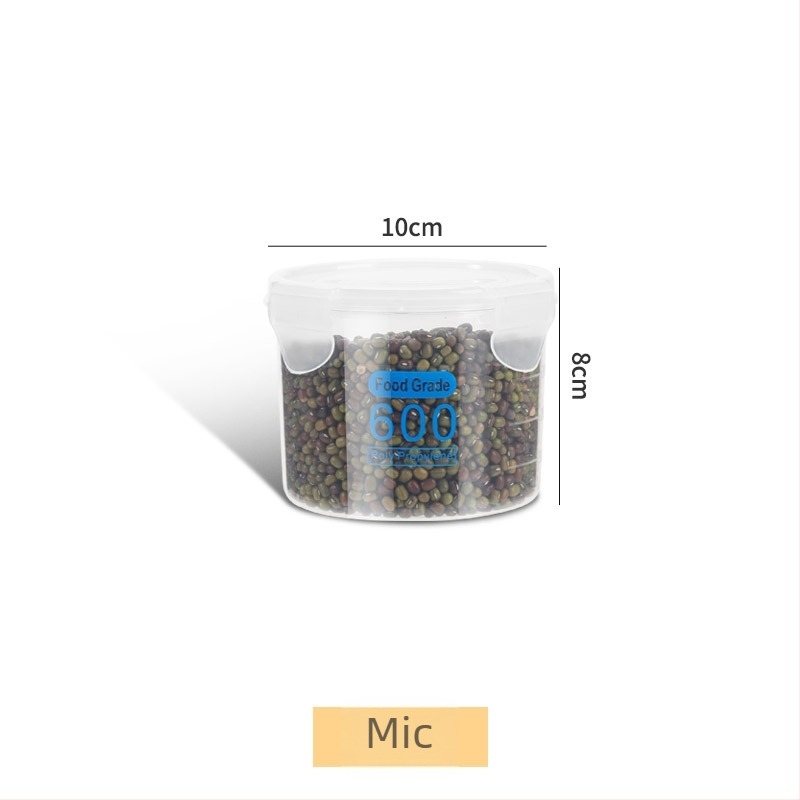 Recipient plastic de calitate alimentară, etanș, pentru depozitare în bucătărie: coajă de portocală uscată și cereale amestecate, cu logo personalizat, compatibil cu frigider