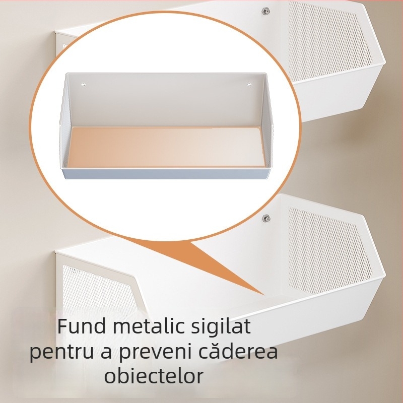 Raft de bucătărie montat pe perete pentru ceapă verde, ghimbir și usturoi; coș de colț pentru legume и fructe