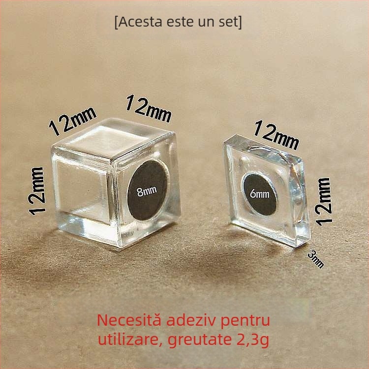 Prindere magnetică pentru ușă din acrilic cristal, cu magneți autoadezivi