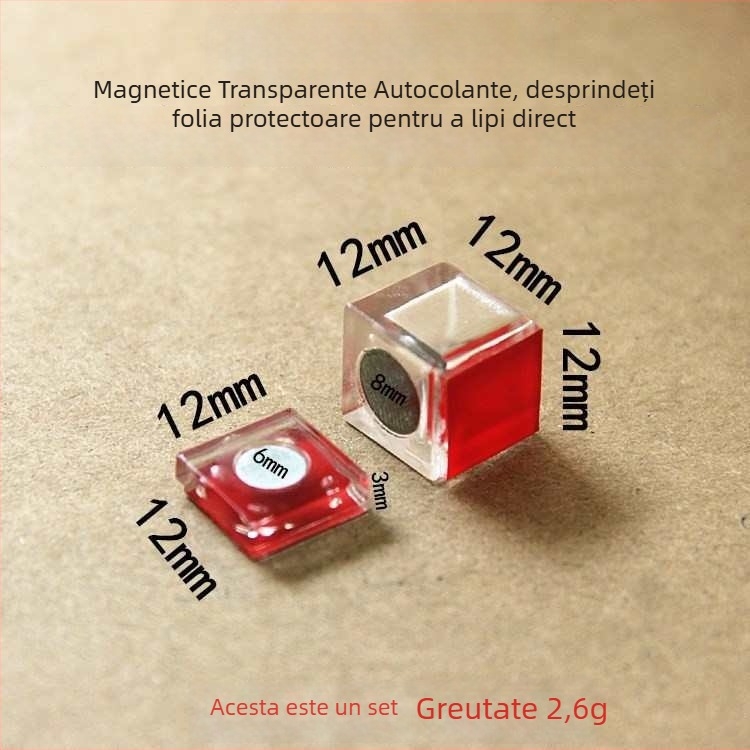 Prindere magnetică pentru ușă din acrilic cristal, cu magneți autoadezivi